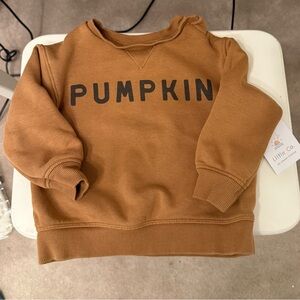 Little Co. Pumpkin Brown Toddler Crewneck Sweatshirt